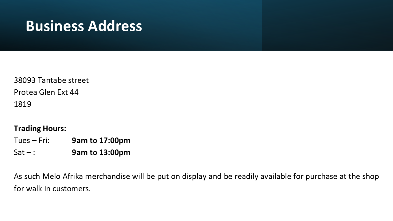 Melo Profile ADDRESS